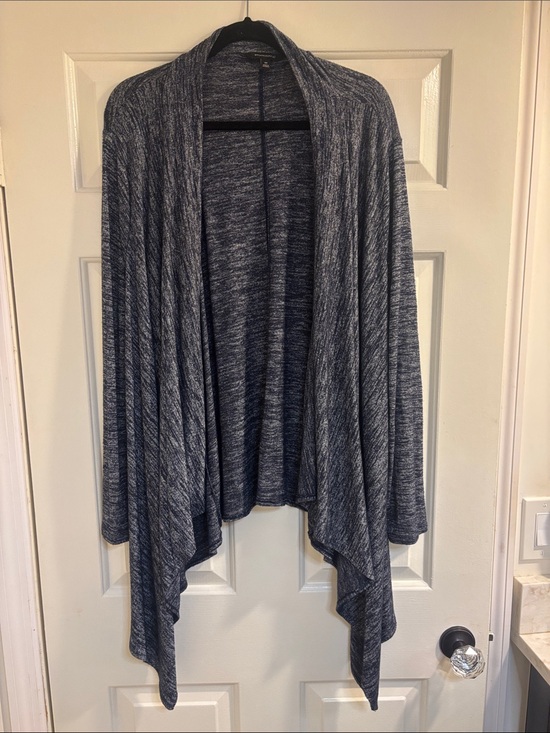 Banana Republic Sweaters - Banana Republic Heather Navy Draped Open-Front Cardigan